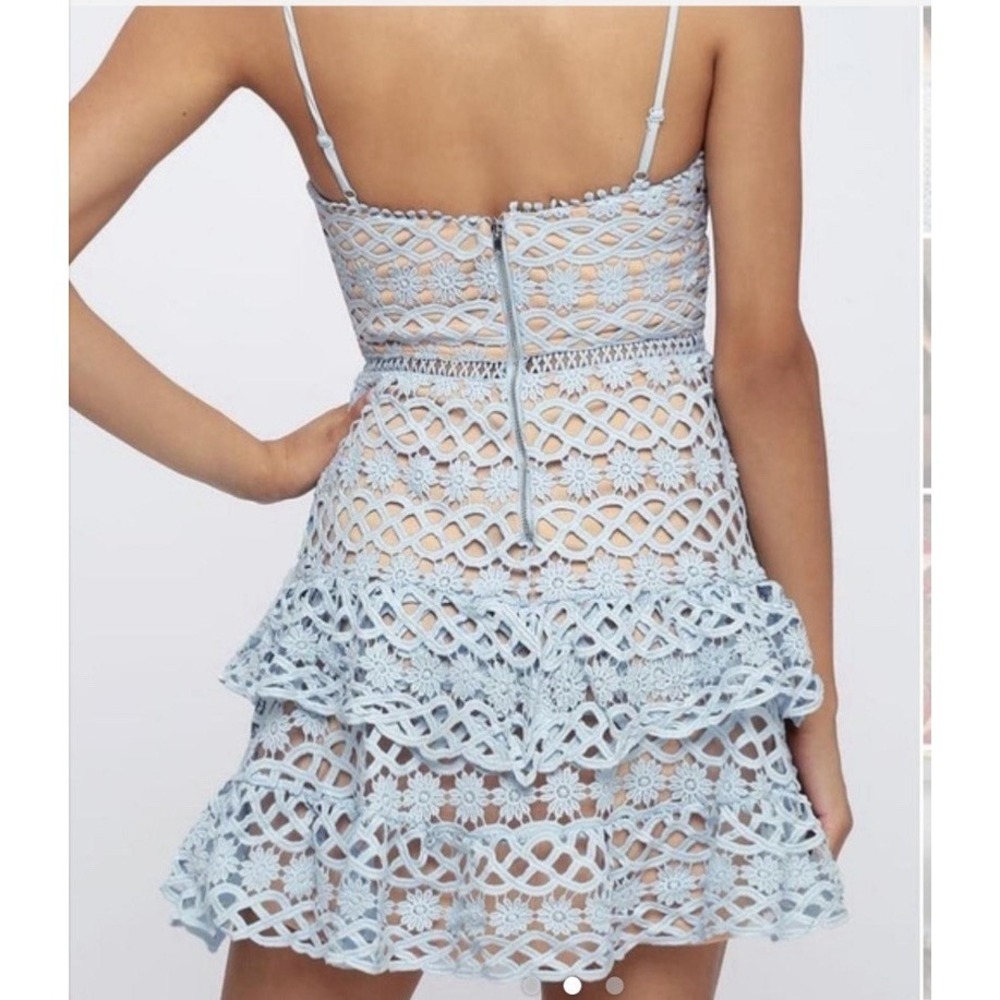 Lulu's Blue Tiered Mini Eyelet Ballet Beachy Romantic Dainty Soft Girl Sz Large - Picture 2 of 8